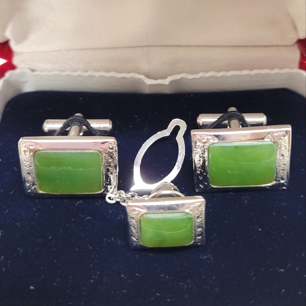 Jade Cuff Links Set - image 8